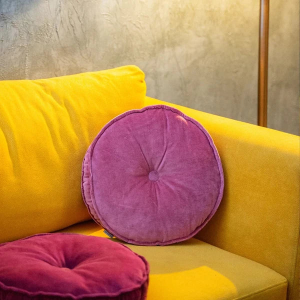 Cotton Velvet round chair pad Cushion(same piping) | Round seat pad for chair |