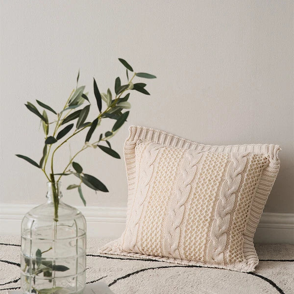 Square Knitted Pillowcase Sofa Bed Throw Waist Cushion Cover Office Pillow Case