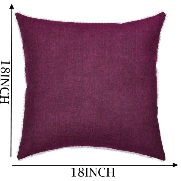 Cushion Covers Case Cotton Throw Pillow Cover Sofa Home Decor Solid with Lace-S5