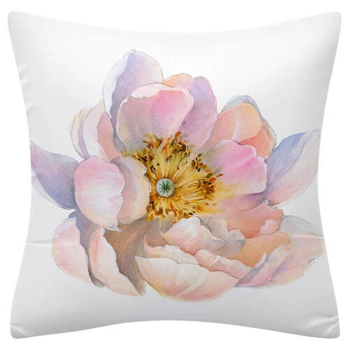 PILLOW COVER Floral Flower Decorative Double Sided Soft Sofa Cushion Case 18x18"