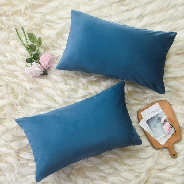 Plain Velvet Cushions Covers 30x51 cm Luxury Soft Velvet Sofa Bed Pillow Cases