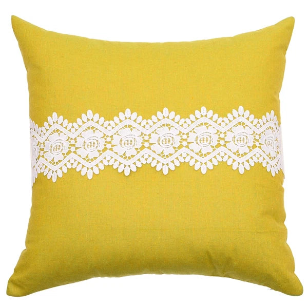 Home Decor Cushion Cover Sofa Decorative Throw Pillowcase Covers Solid with Lace