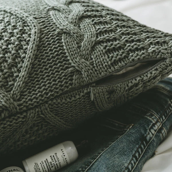 Square Knitted Throw Cushion Pillow Case Sofa Bed Office Pillow Cover Home Decor