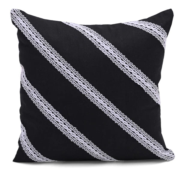 Home Decorative Cotton Cushion Cover Throw Pillowcase Sofa Decor Diagonal Lace