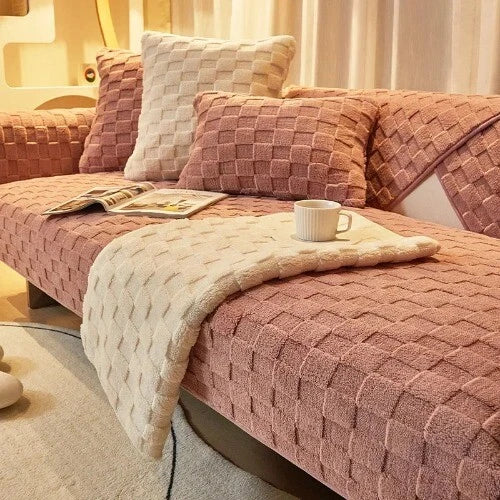 Plush Sofa Cushion Winter Nordic Non-Slip BackrestCover Towel Leather Sofa Cover