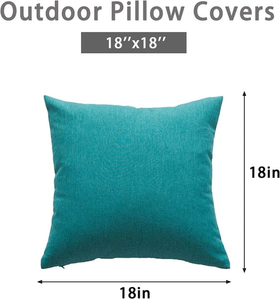 Outdoor Waterproof Cushion Cover Square Pillow Cases for Patio Tent Couch Sofa