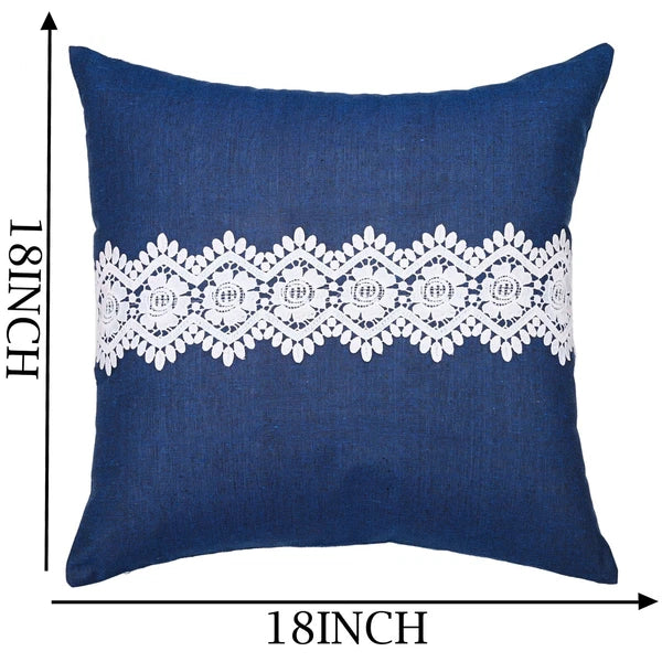 Home Decor Cushion Cover Sofa Decorative Throw Pillowcase Covers Solid with Lace