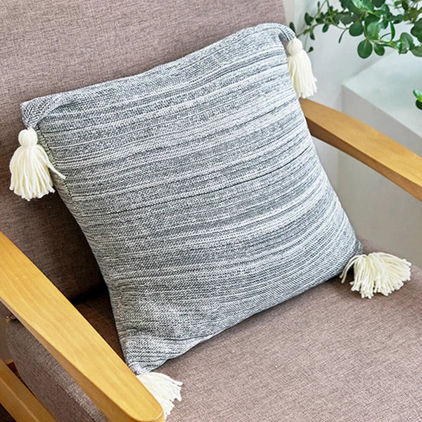 Tassel Cushion Cover Knitted Pillow Covers Pillowcase Sofa Throw Bed Home Decor