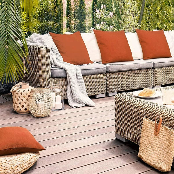 Outdoor Waterproof Cushion Cover Square Pillow Cases for Patio Tent Couch Sofa