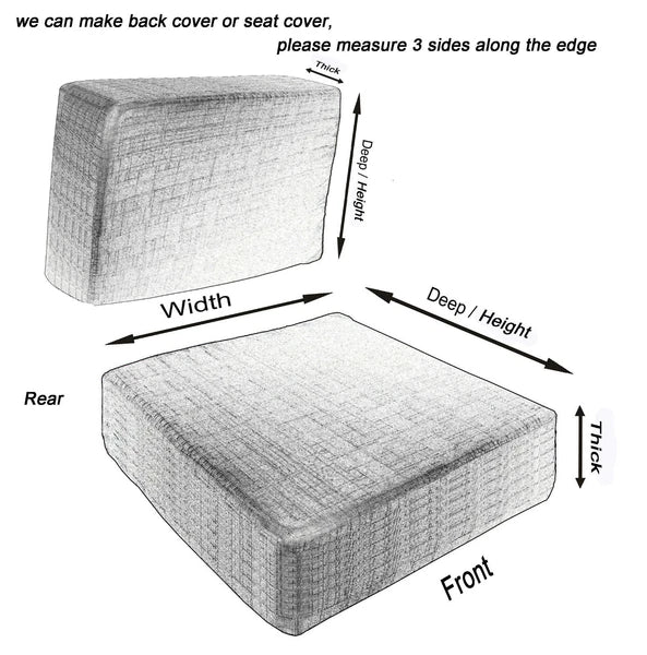 Tailor Made*Cover Only*Faux Leather Skin Box Square Sofa Seat Bench Cushion Pb1