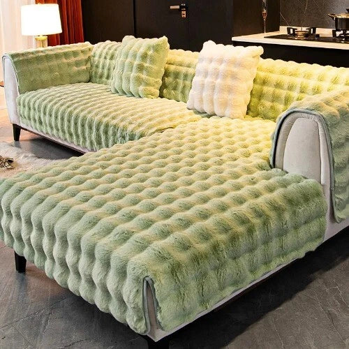 Rabbit Velvet Sofa Cover Three-Dimensional Warm Living Room Sofa Back Cushion