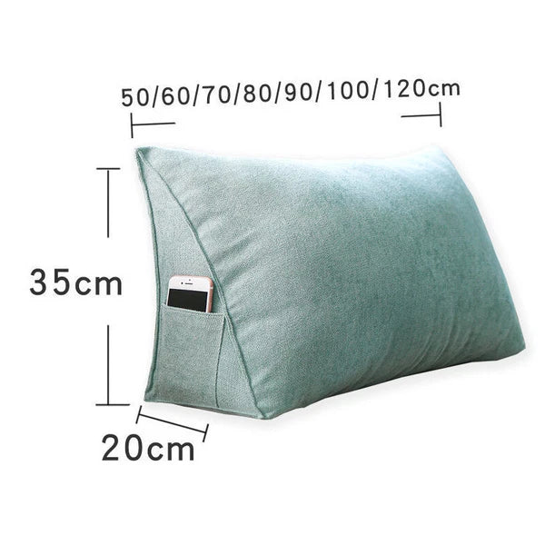 Sofa Triangle Back Cushion Cover Soft Fleece Bed Headboard Backrest Pillow Case