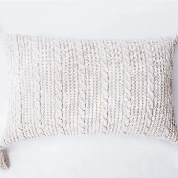 Knitted Cushion Cover Pillow Covers Tassel Pom Pom Sofa Bed Pillowcase Home Deco