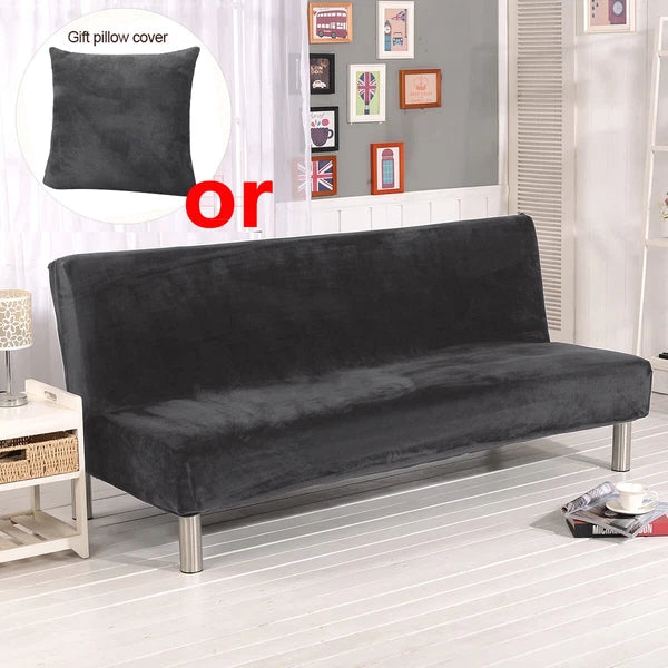 Armless Futon Sofa Bed Cover Full Size Thicker Plush Sofa Slipcover orPillowcase