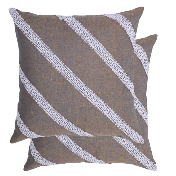 Home Decorative Cotton Cushion Cover Throw Pillowcase Sofa Decor Diagonal Lace