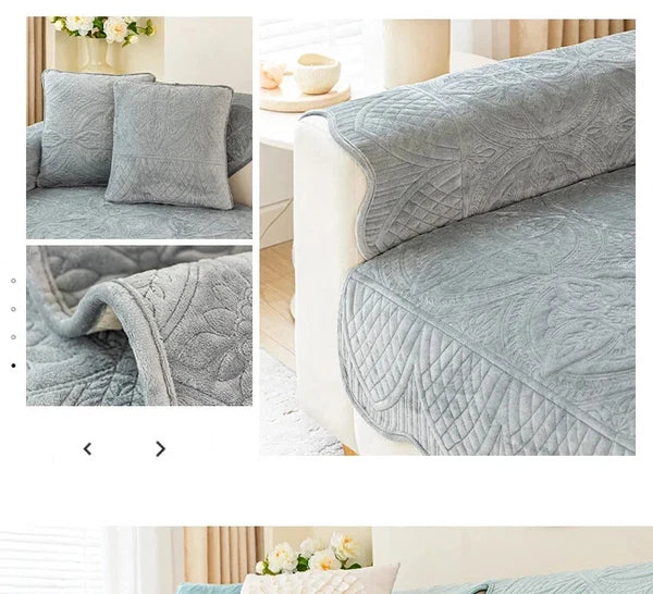 Short Plush Sofa Cushion Living Room Non-slip Sofa Towel Mat Couch Cover Corner