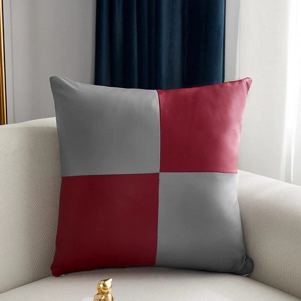 PU Leather Throw Pillow Case Decorative Cushion Cover Sofa Bed Home Decor