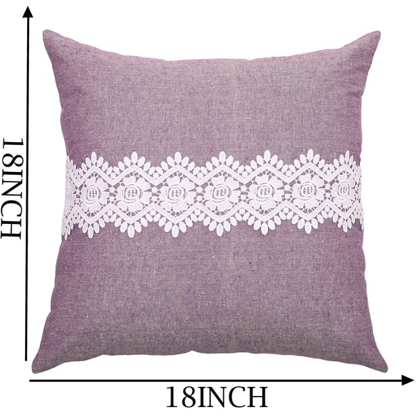 Home Decor Cushion Cover Sofa Decorative Throw Pillowcase Covers Solid with Lace