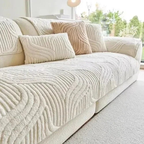 Cream Style Straight Row Cushion Cover Cloth Towel Thickened Plush Sofa Cushion