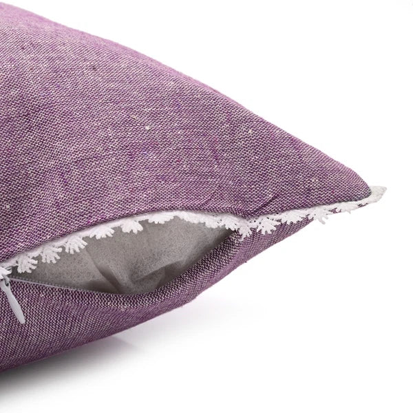 Cotton Cushion Cover Home Sofa Decor Throw Pillow Case Covers Solid with Lace