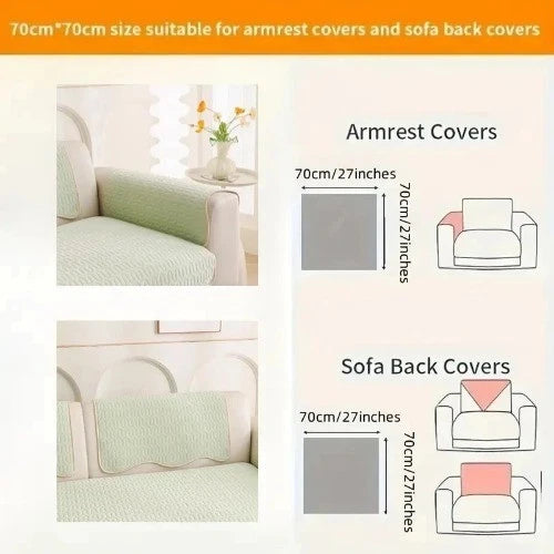 Solid Color Ice Silk Sofa Cushion Covers Universal Seat Pad Non-slip L Shaped