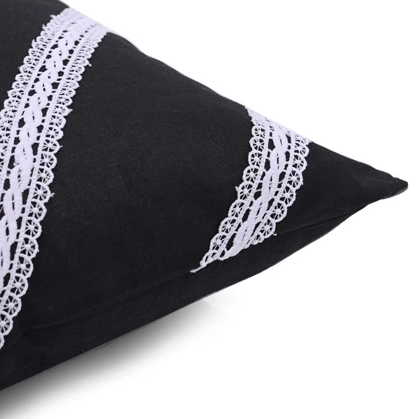 Decorative Cushion Cover Cotton Throw Pillow Case Home Sofa Decor Diagonal Lace