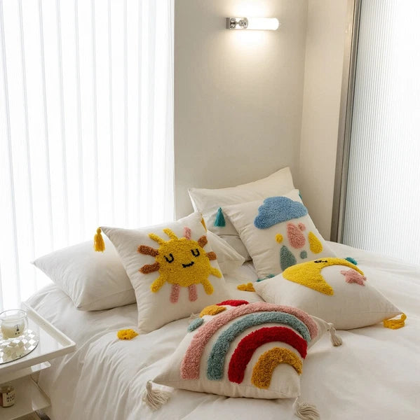 18"x 18" Cotton Canvas Throw Pillow Covers Sofa Cushion Cover Decorative For Kid