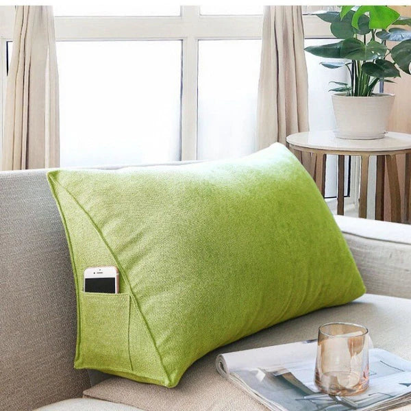 Sofa Triangle Back Cushion Cover Soft Fleece Bed Headboard Backrest Pillow Case