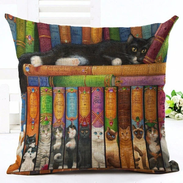 New Cute Cat Party Printed Pillow case Bed Sofa Cushion Cover Home Decorative