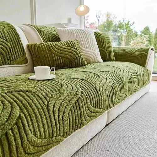 Cream Style Straight Row Cushion Cover Cloth Towel Thickened Plush Sofa Cushion