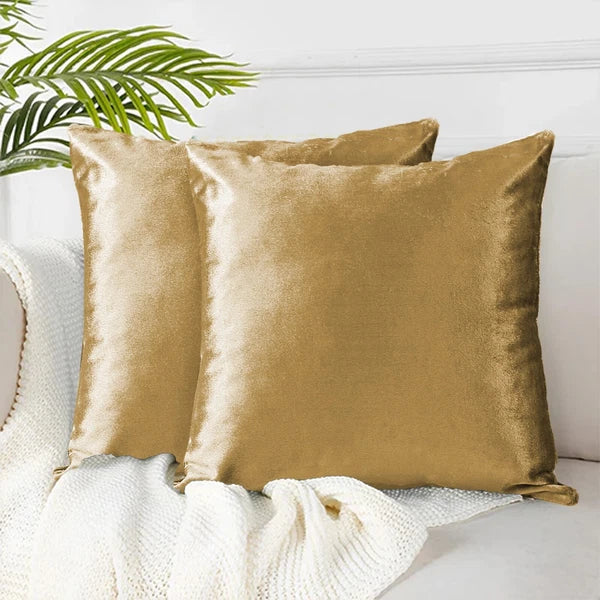 Pack of 4 Plush Velvet Cushion Covers Extra Soft Sofa Throw Pillow Cases 17"x17"