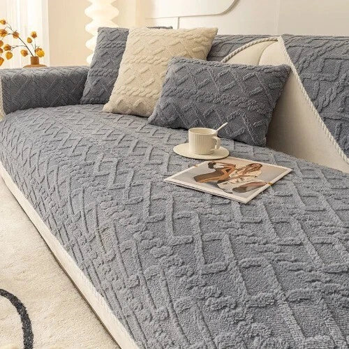 Sofa Protector Home Decor Fleece Sofa Cover Sofa Seat Slipcovers Plush Jacquard