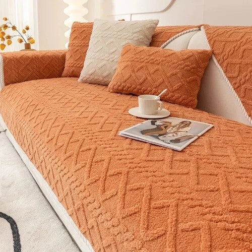 Sofa Protector Home Decor Fleece Sofa Cover Sofa Seat Slipcovers Plush Jacquard