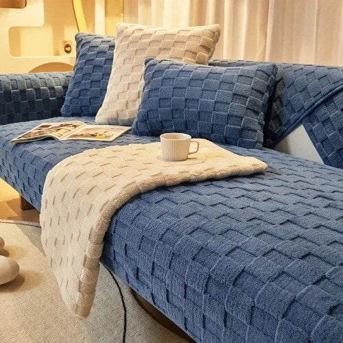 Plush Sofa Cushion Winter Nordic Non-Slip BackrestCover Towel Leather Sofa Cover