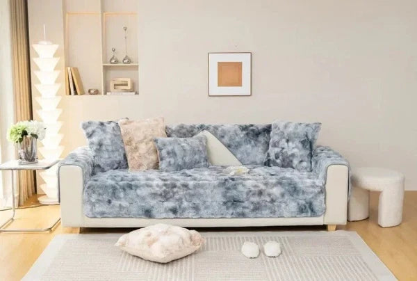 Plush Sofa Cover for Living Room SofaTowel Universal Non-slip Sofa Mat Blanket