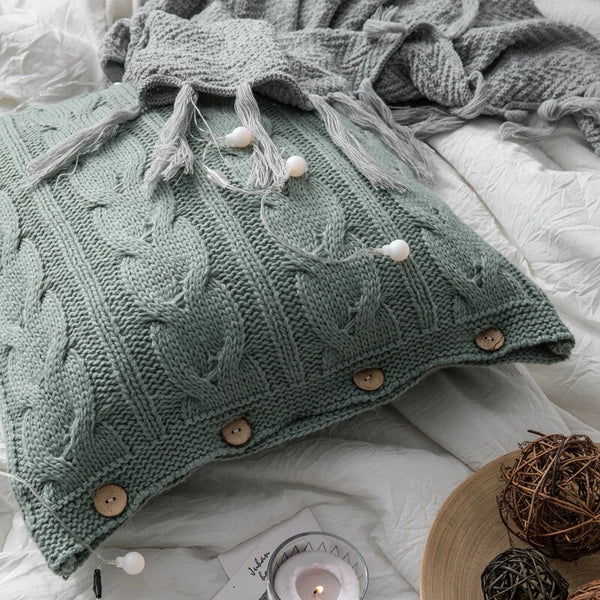 Knitted Cushion Cover Pillowcase Sofa Bed Throw Waist Pillows Case Home Decor