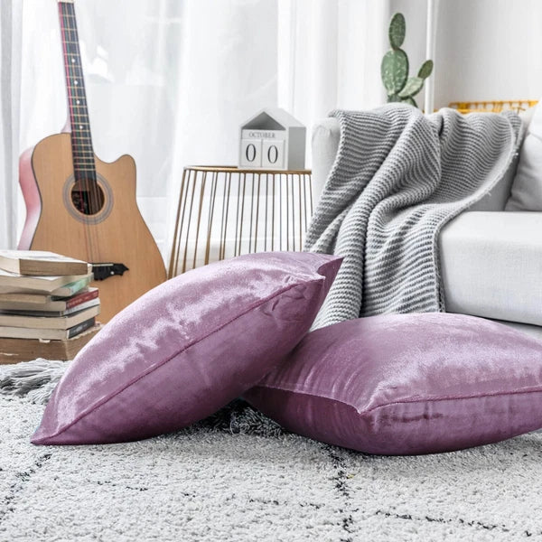 Pack of 4 Plush Velvet Cushion Covers Extra Soft Sofa Throw Pillow Cases 17"x17"