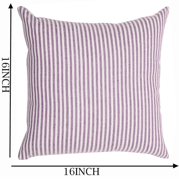 Cotton Cushion Covers Throw Pillow Cover Case Striped Home Sofa Decor-Set of 2