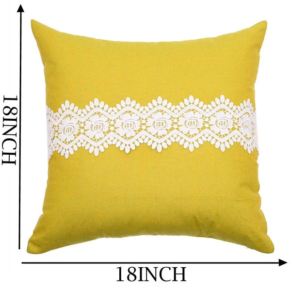 Home Decor Cushion Cover Sofa Decorative Throw Pillowcase Covers Solid with Lace