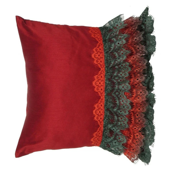 Cushion Cover Throw Pillow Cases Ruffle Lace Soft Red Sofa Chair Bed Couch Cover
