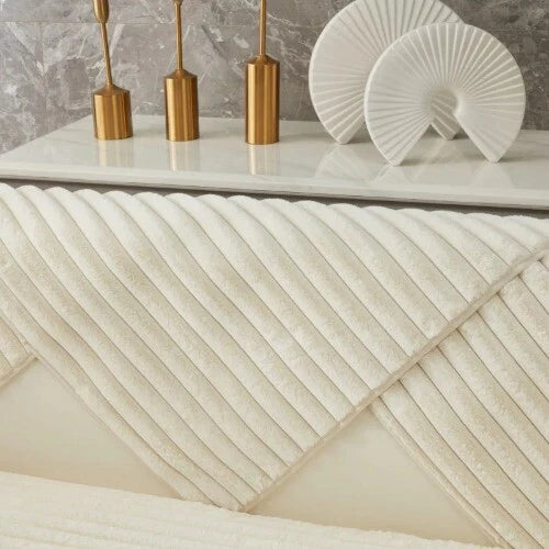 Rabbit Plush Quilted Sofa Towel Winter Warm Thick Plush Couch Cover L-shaped