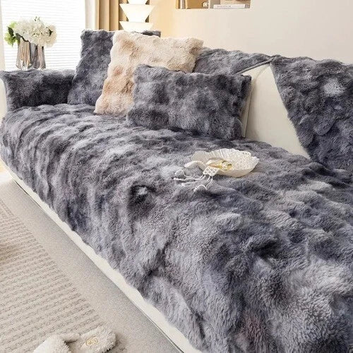 Plush Sofa Cover for Living Room SofaTowel Universal Non-slip Sofa Mat Blanket