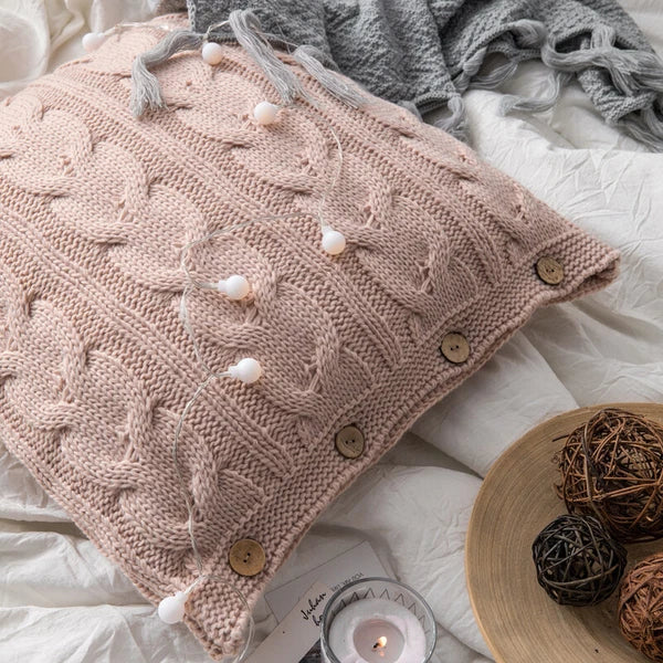 Knitted Cushion Cover Pillowcase Sofa Bed Throw Waist Pillows Case Home Decor