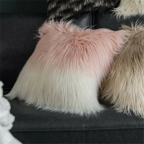 Fluffy Shaggy Cushion Cover Tassel Faux Wool Pillow Case Sofa Bed Throw Home Dec