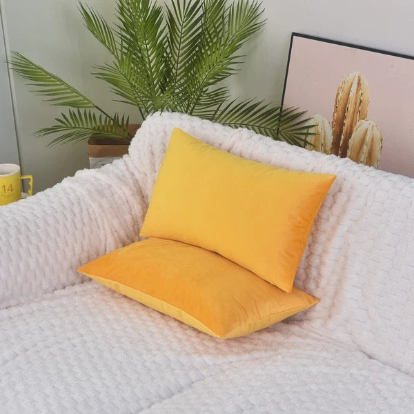 Plain Velvet Cushions Covers 30x51 cm Luxury Soft Velvet Sofa Bed Pillow Cases