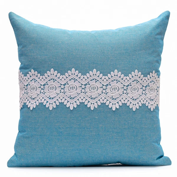 Home Decor Cushion Cover Sofa Decorative Throw Pillowcase Covers Solid with Lace