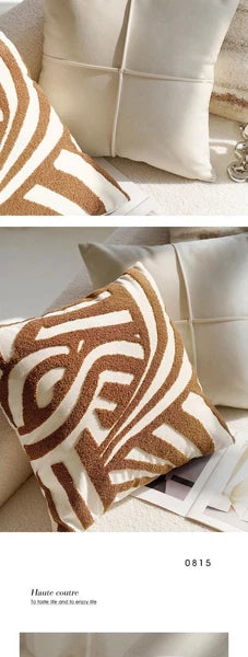 45x45cm Brown Vintage Nordic Throw Pillow Cover Cream Light Luxury Sofa Cushion