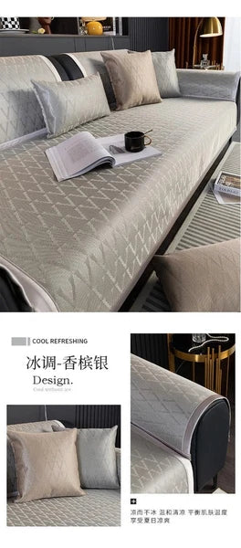 Modern Simplicity Ice Silk Cooling Mat Sofa Cushion Summer Pad Sofa Cover
