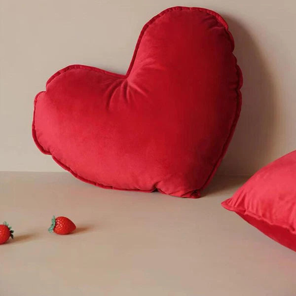 Heart Pillowcase Cushion Soft Velvet Pillow Sofa Chair Living Room Bed Decor