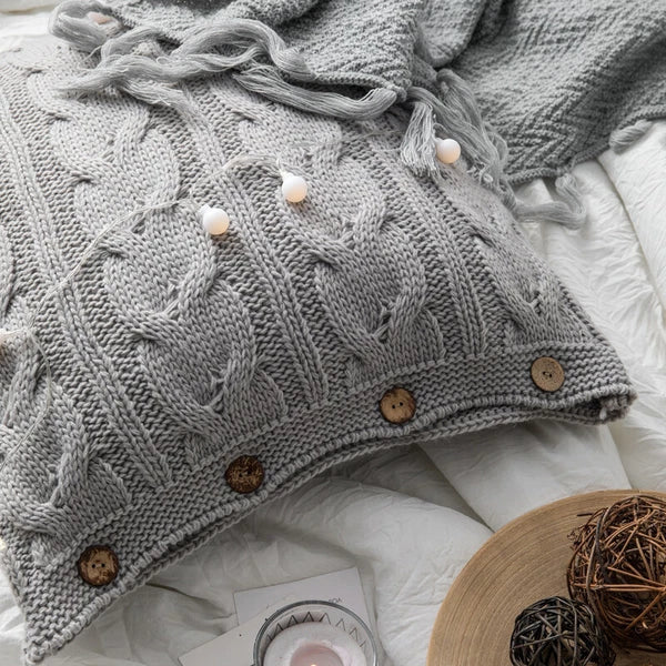 Knitted Cushion Cover Pillowcase Sofa Bed Throw Waist Pillows Case Home Decor